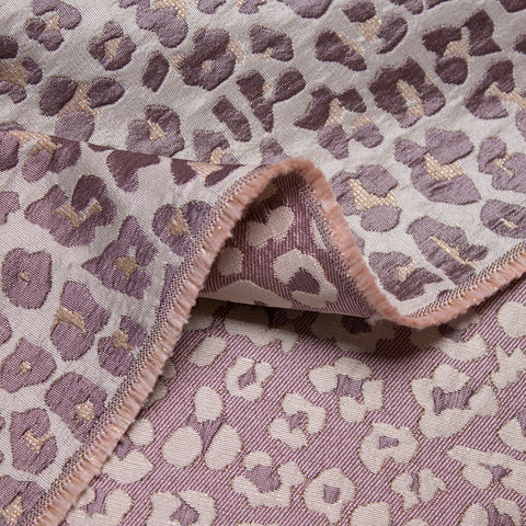 Tkanina żakardowa ze złotą nitką wrzosowe cętki