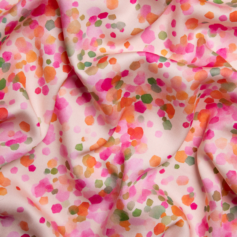 Wiskoza satynowa pastelowe plamki na ecru