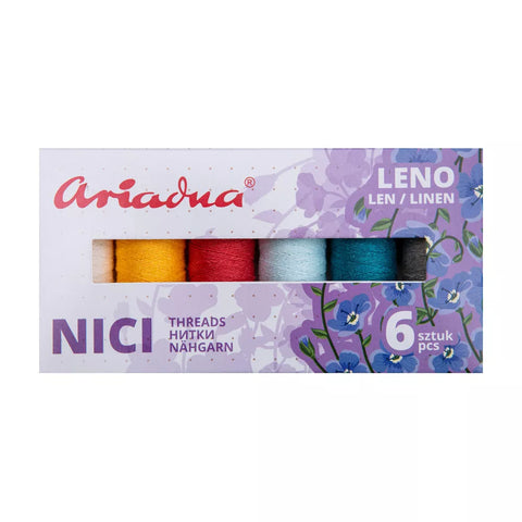 Zestaw nici lnianych Ariadna Leno 40 NIEBO 6szt x 70mb